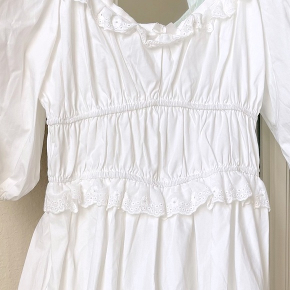 Cottage Core white Mini Dress - Picture 3 of 7